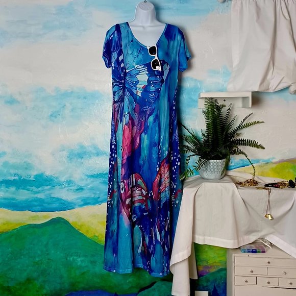 Size XXL silky stretchy maxi dress, NEW WITHOUT TAGS, please read ad! - Picture 1 of 7